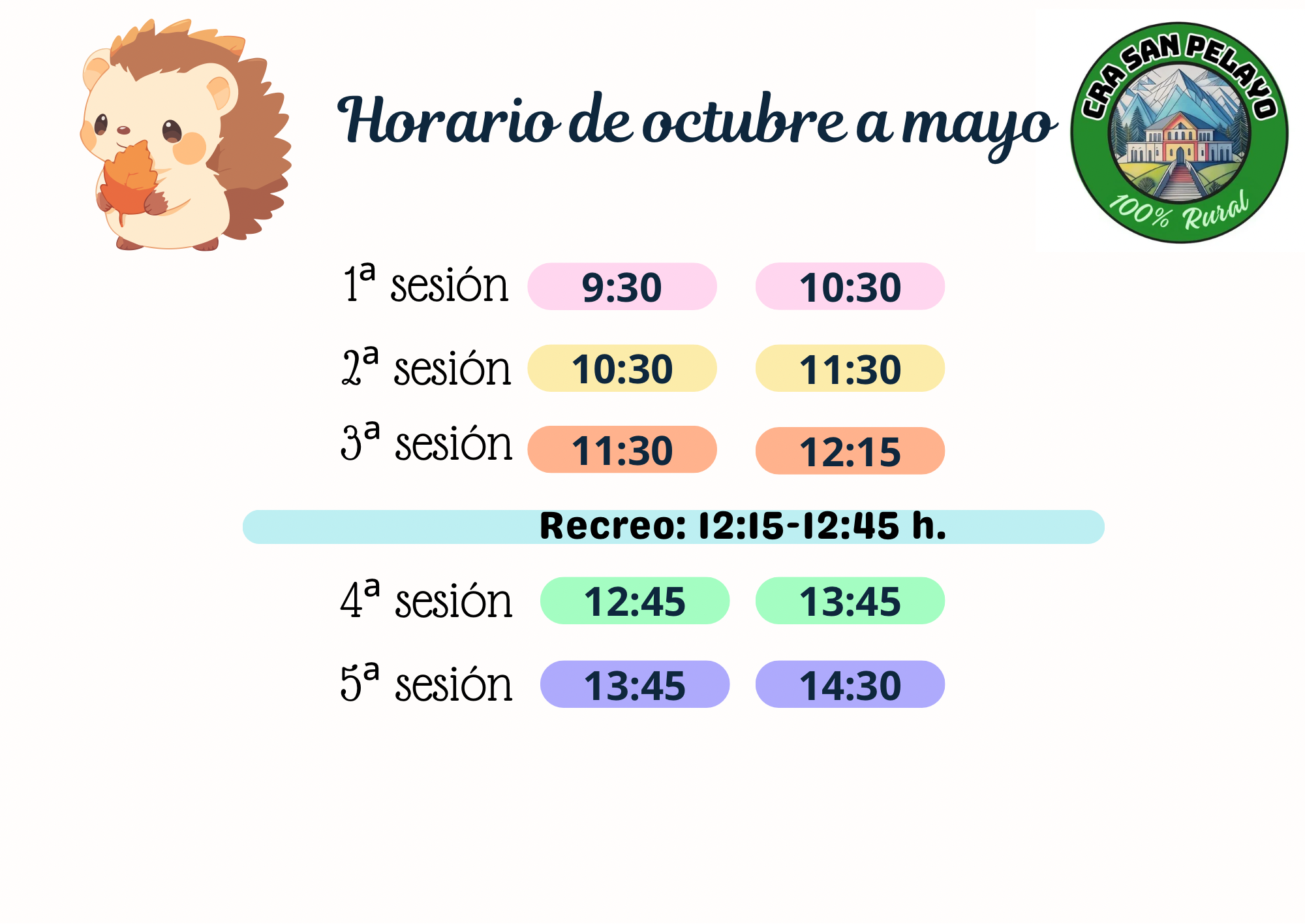 HORARIO DE OCTUBRE A MAYO